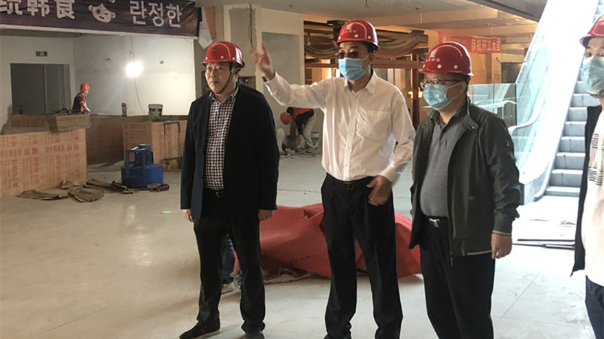 集团党委副书记、总司理程一带队督查嘉来·南河广场项目_副本